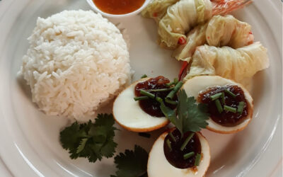 กุ้งพันผักกาด